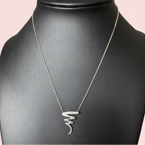Tiffany & Co. Paloma Picasso Scribble Pendant Necklace Sterling Silver 16”